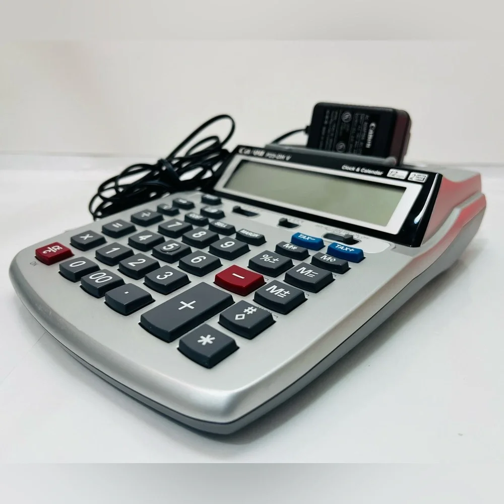 Canon Desk Calculator in Silver with Black, Red & Blue Keys